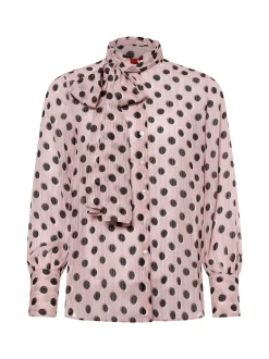 HUGO Damen Bluse in rosa - Ausschnitt: Hemdblusenkragen
