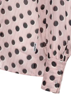 HUGO Damen Bluse in rosa - Ausschnitt: Hemdblusenkragen