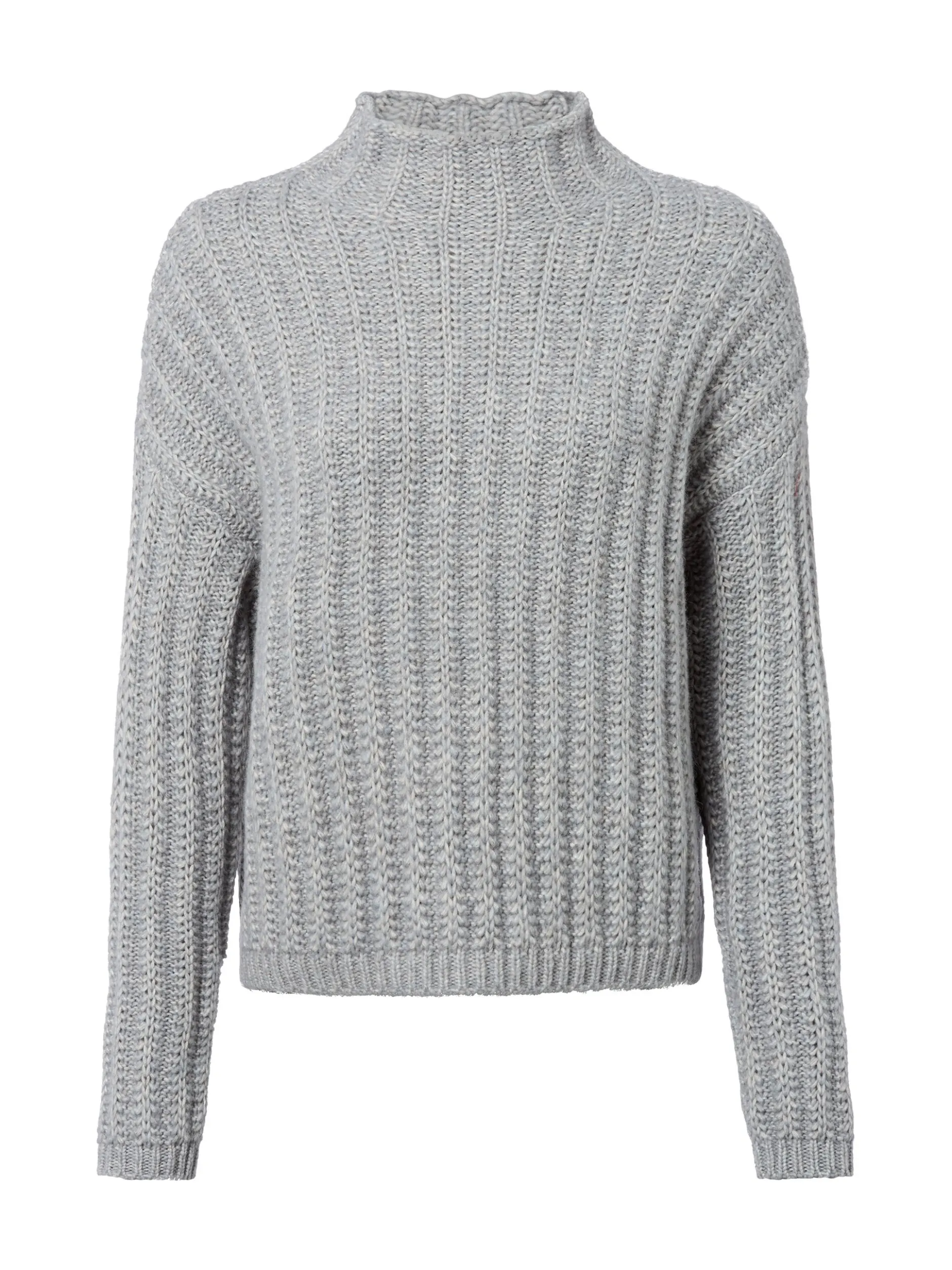 HUGO Damen Grobstrickpullover mit Alpaka-Anteil - Safineyny in hellgrau