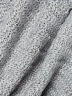 HUGO Damen Grobstrickpullover mit Alpaka-Anteil - Safineyny in hellgrau