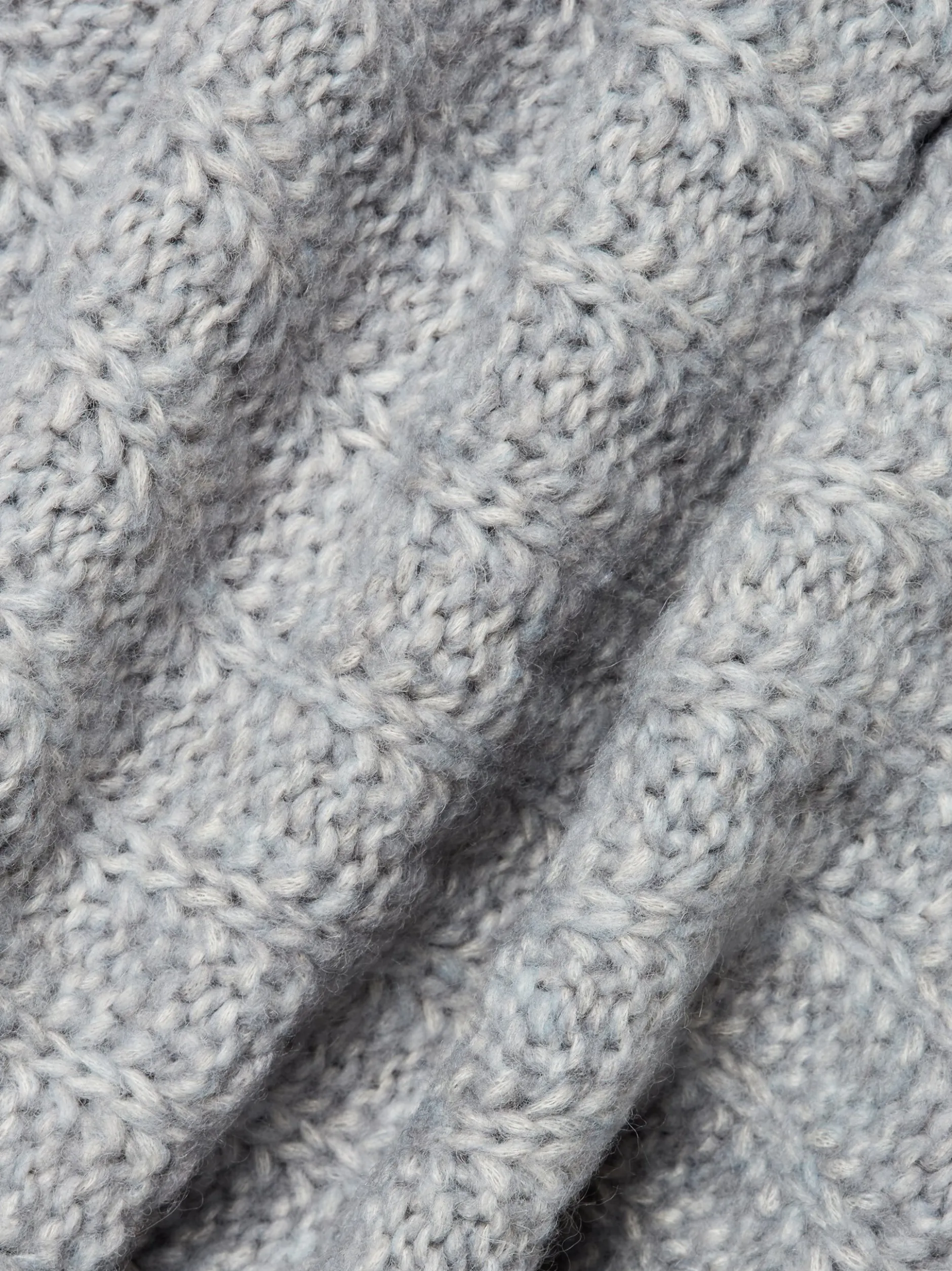 HUGO Damen Grobstrickpullover mit Alpaka-Anteil - Safineyny in hellgrau