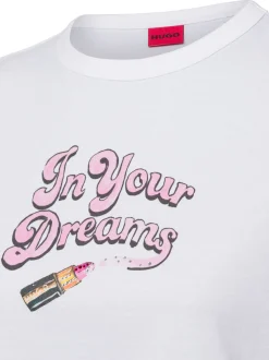 HUGO Damen T-Shirt - Damacia_5 in weiß pink