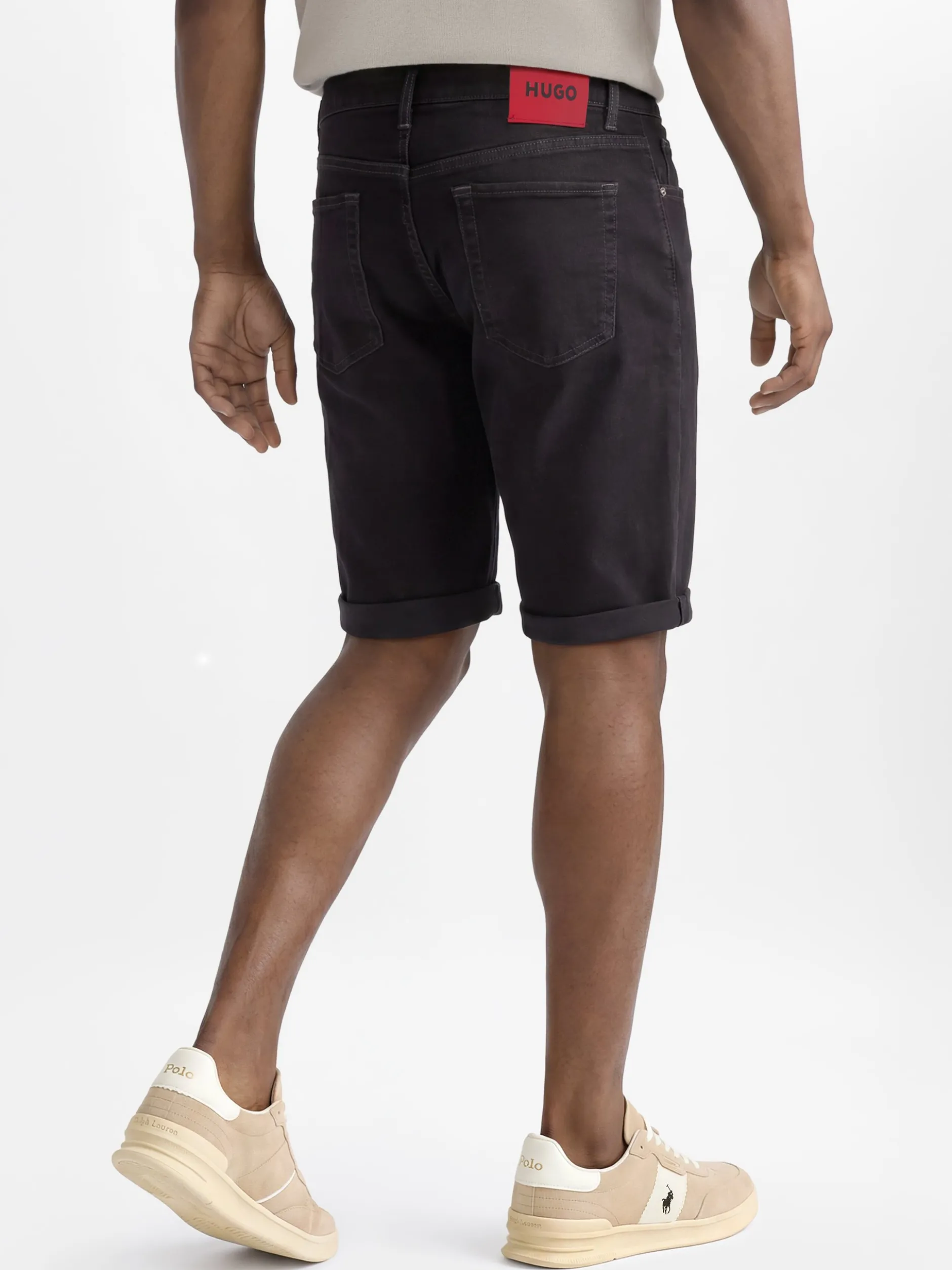 HUGO Herren Bermudajeans in schwarz - Länge: mittel