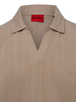 HUGO Herren Poloshirt - Dalibo in taupe - Ärmel: kurzarm