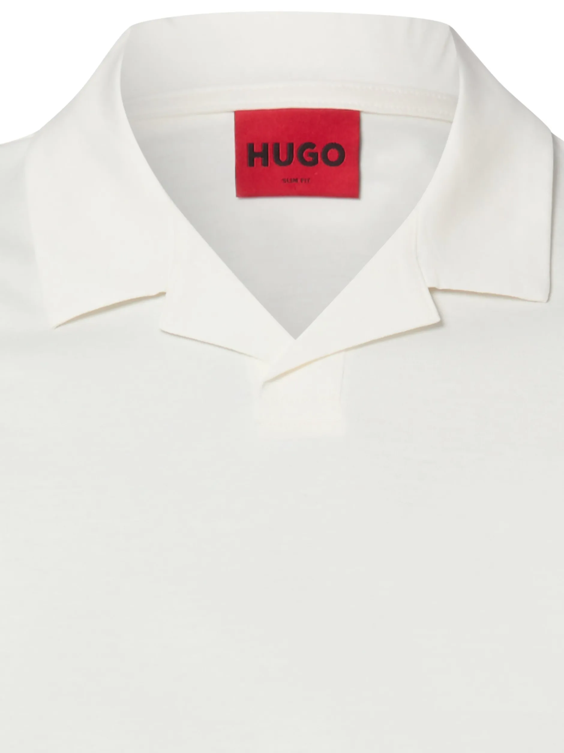 HUGO Herren Poloshirt in ecru - Ausschnitt: Polokragen