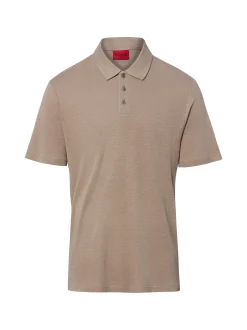 HUGO Herren Poloshirt mit Leinen-Anteil - Dulinen in taupe