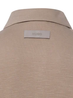 HUGO Herren Poloshirt mit Leinen-Anteil - Dulinen in taupe