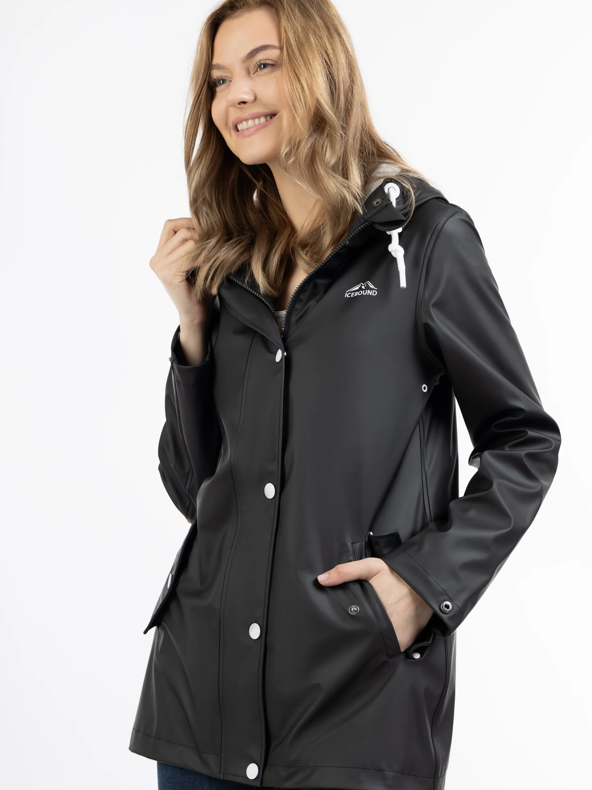 ICEBOUND Damen Regenjacke in schwarz