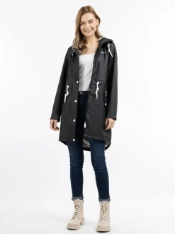 ICEBOUND Damen Regenmantel in schwarz