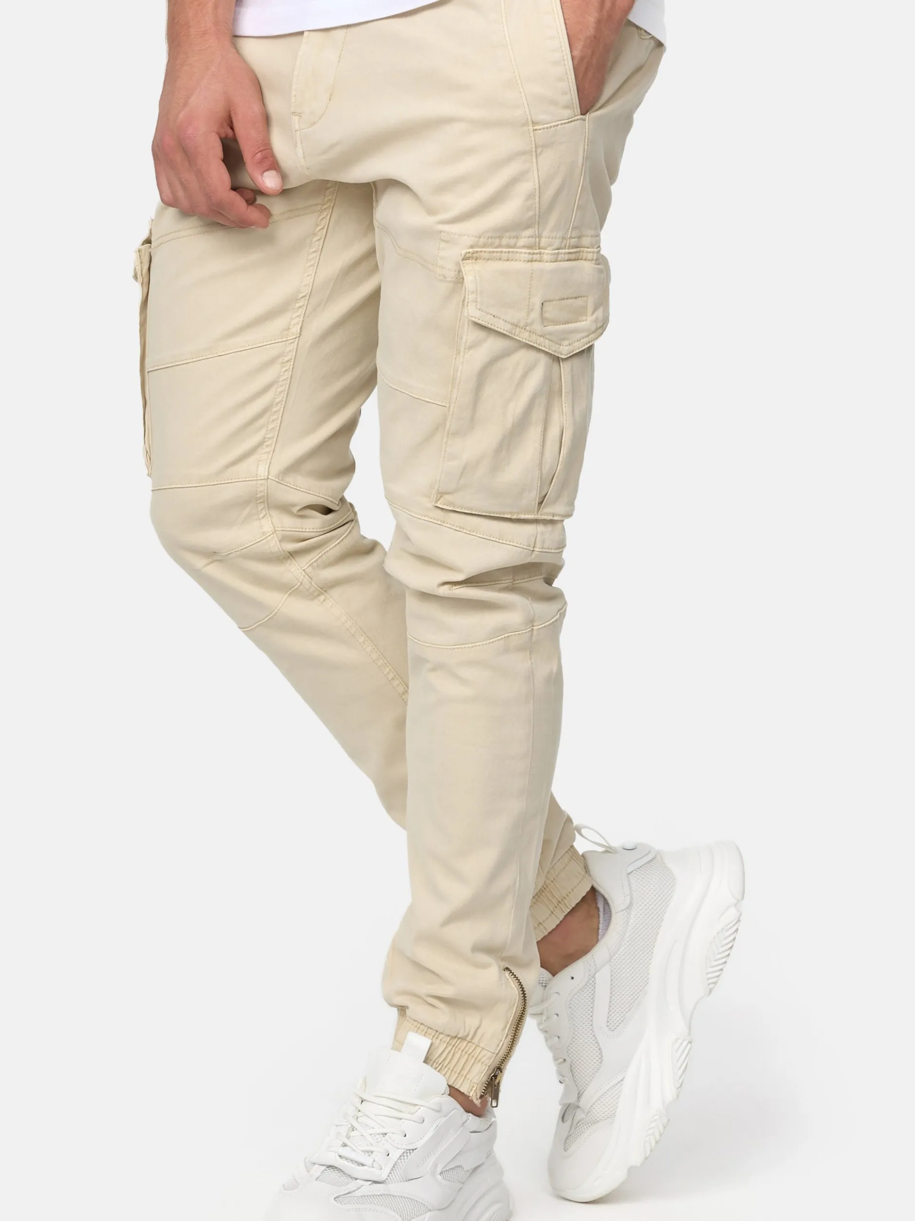 Indicode Herren Cargohose - Alex in beige sand