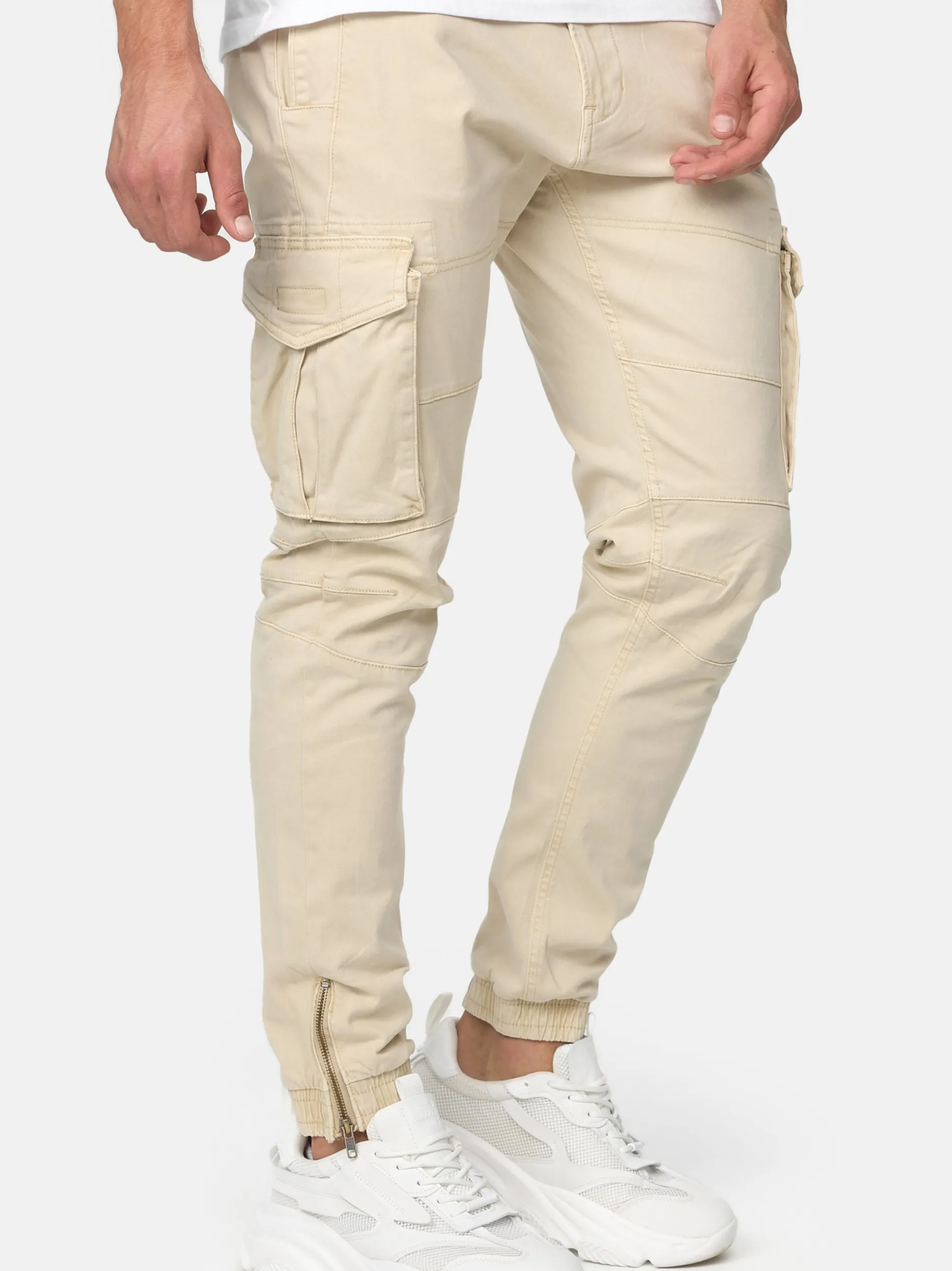 Indicode Herren Cargohose - Alex in beige sand