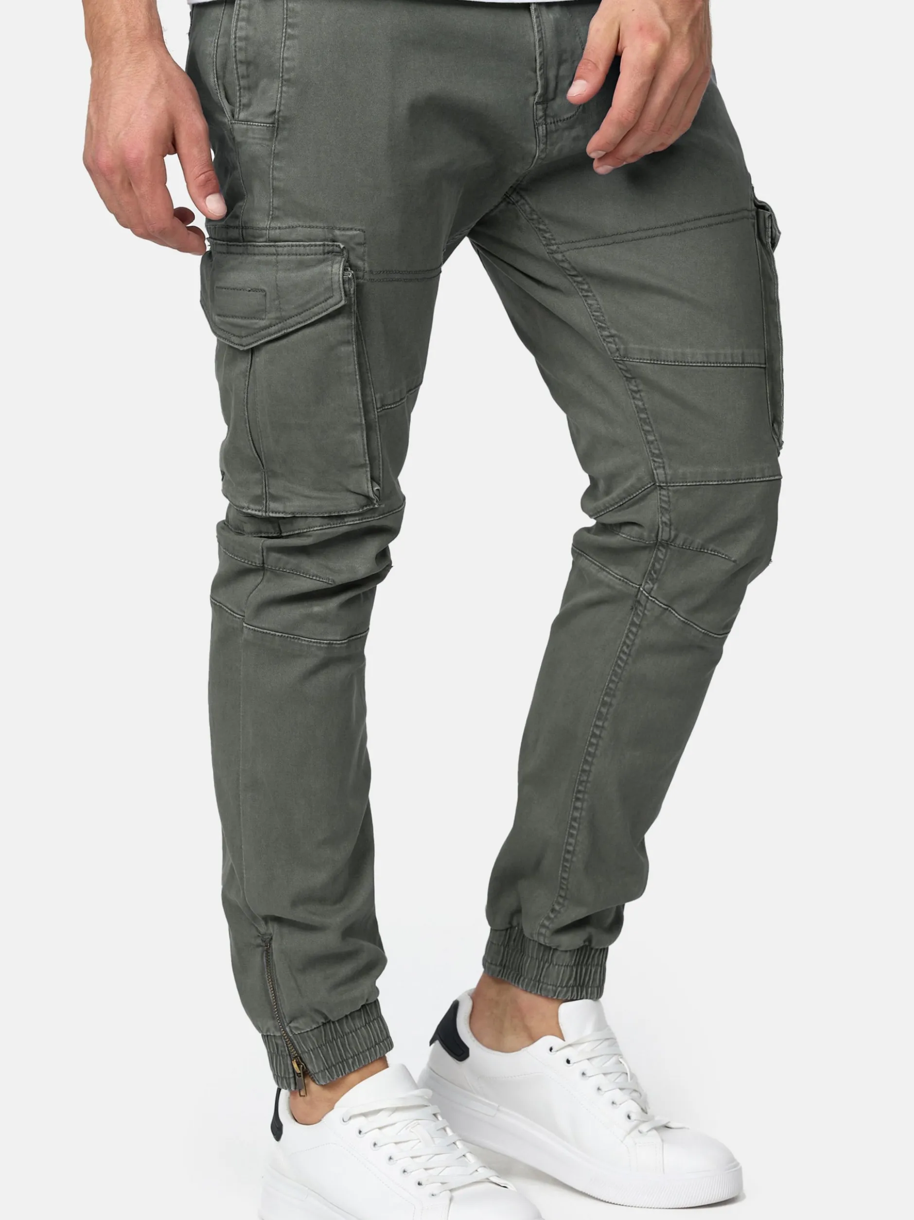 Indicode Herren Cargohose - Alex in grau