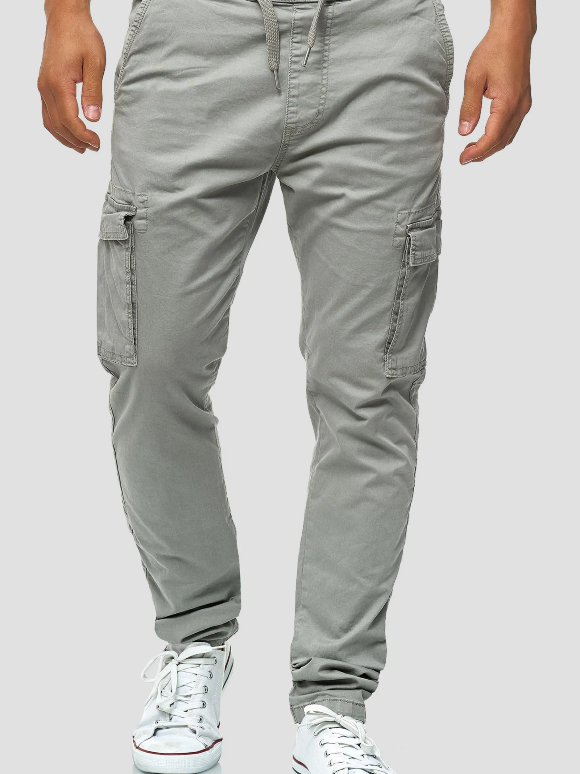 Indicode Herren Cargohose - Broadwick in hellgrau grau