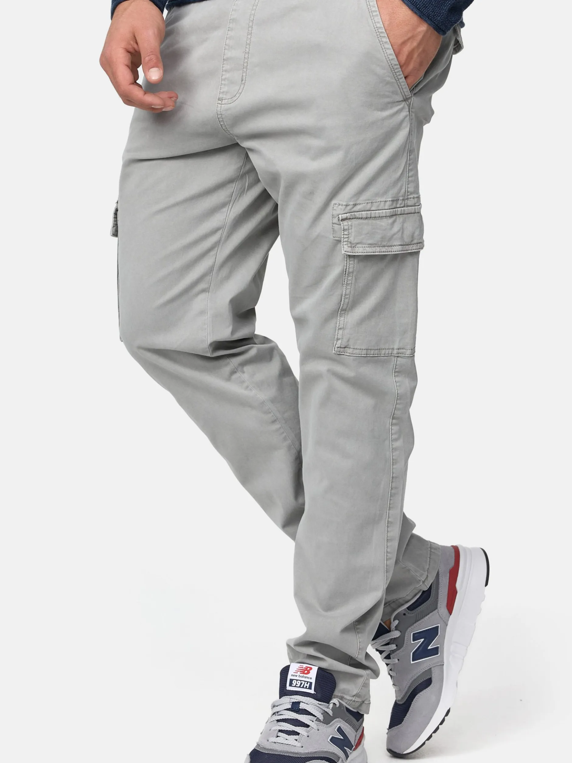 Indicode Herren Cargohose - Broadwick in hellgrau grau