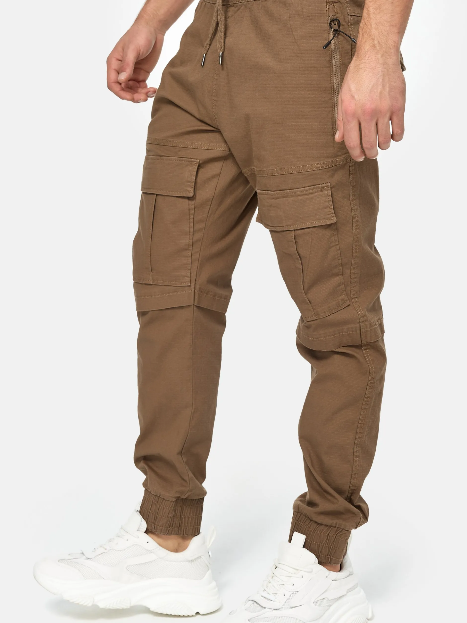 Indicode Herren Cargohose - Dennis in camel braun