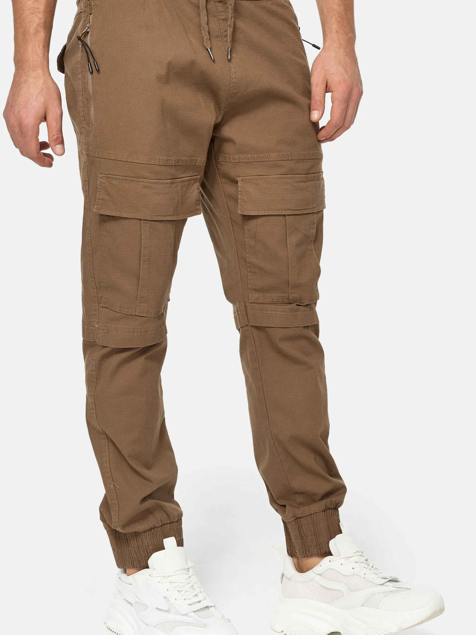 Indicode Herren Cargohose - Dennis in camel braun