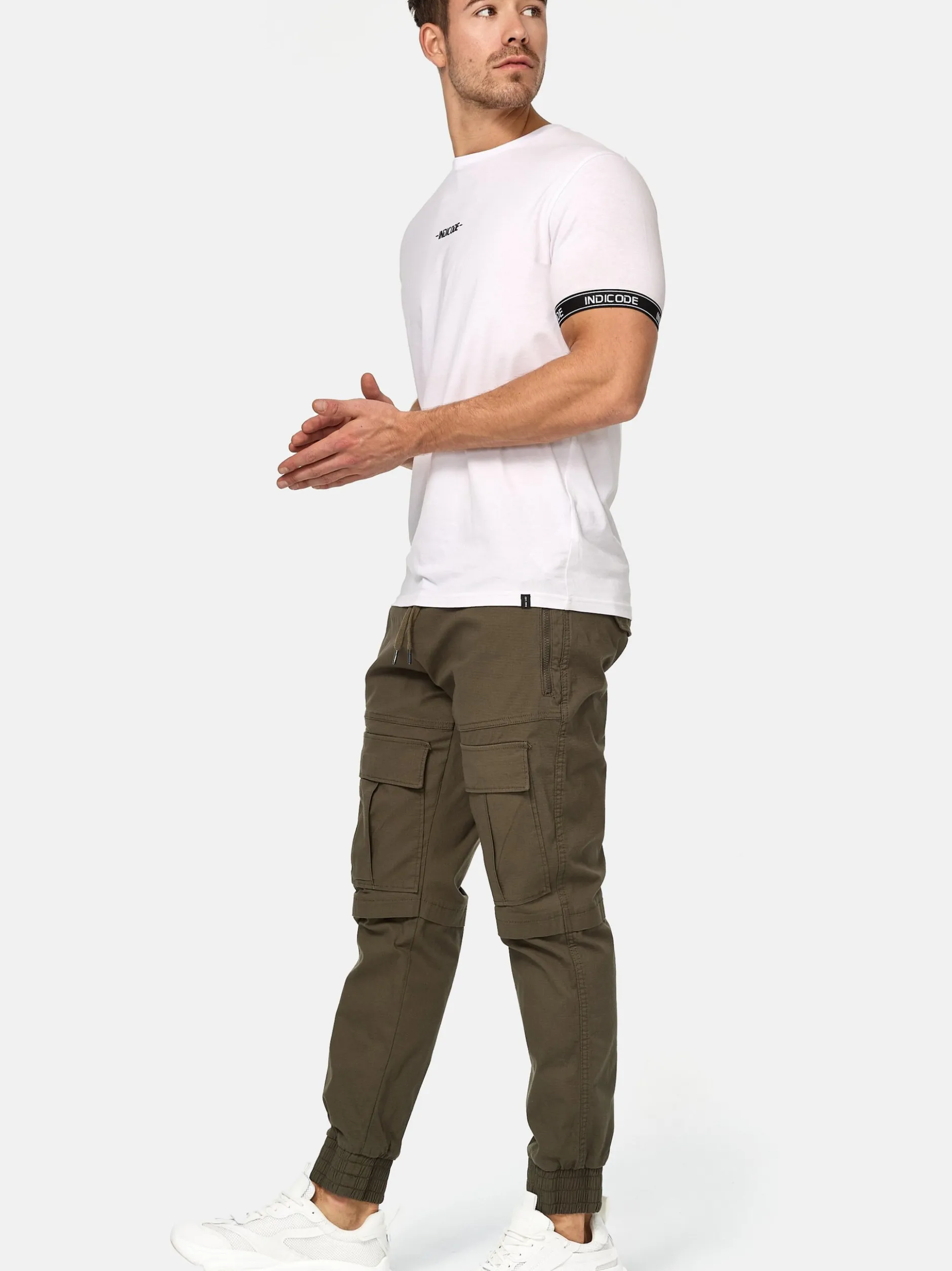 Indicode Herren Cargohose - Dennis in khaki
