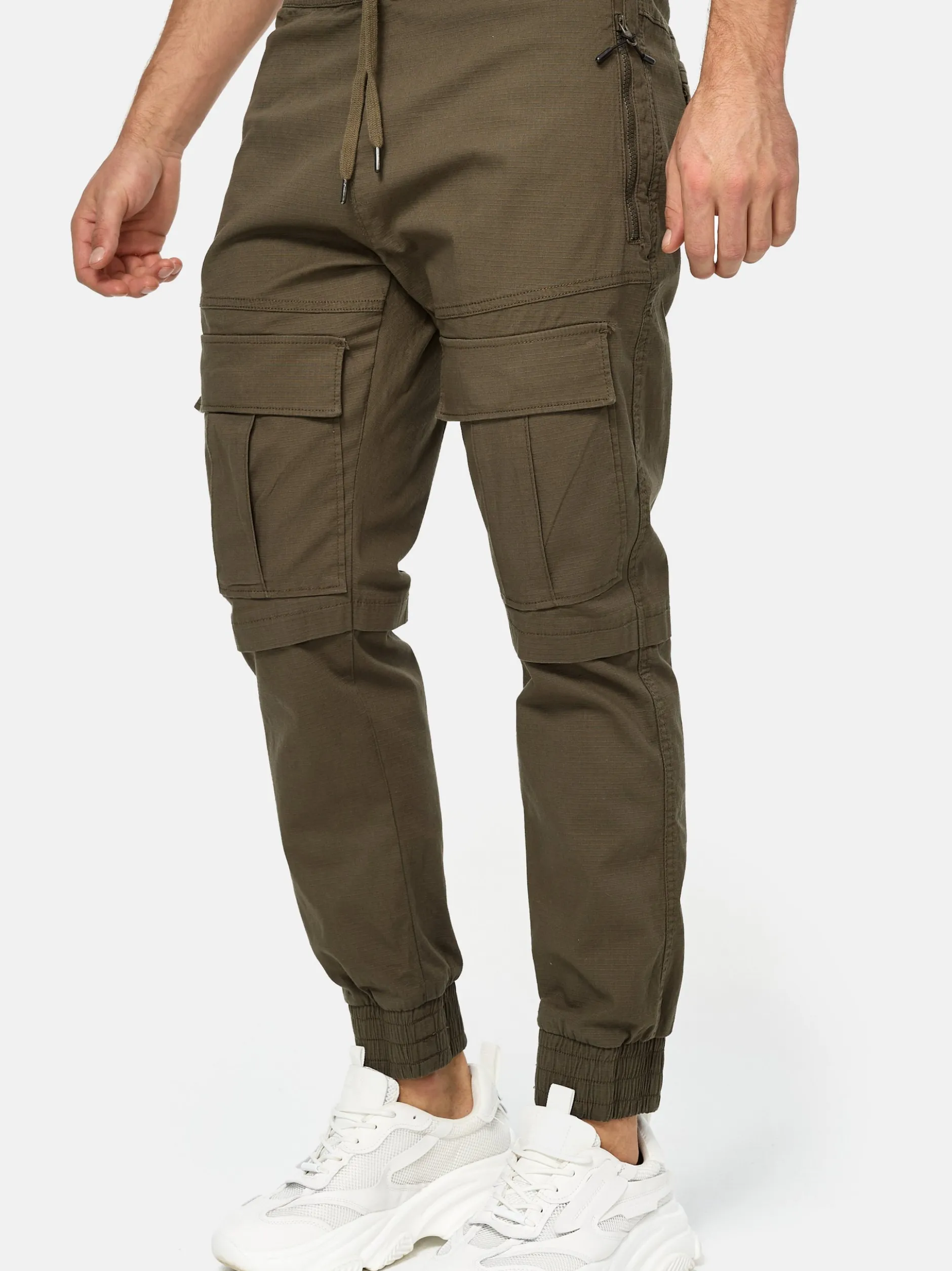 Indicode Herren Cargohose - Dennis in khaki