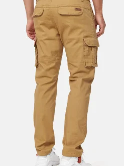 Indicode Herren Cargohose - Mathen in camel