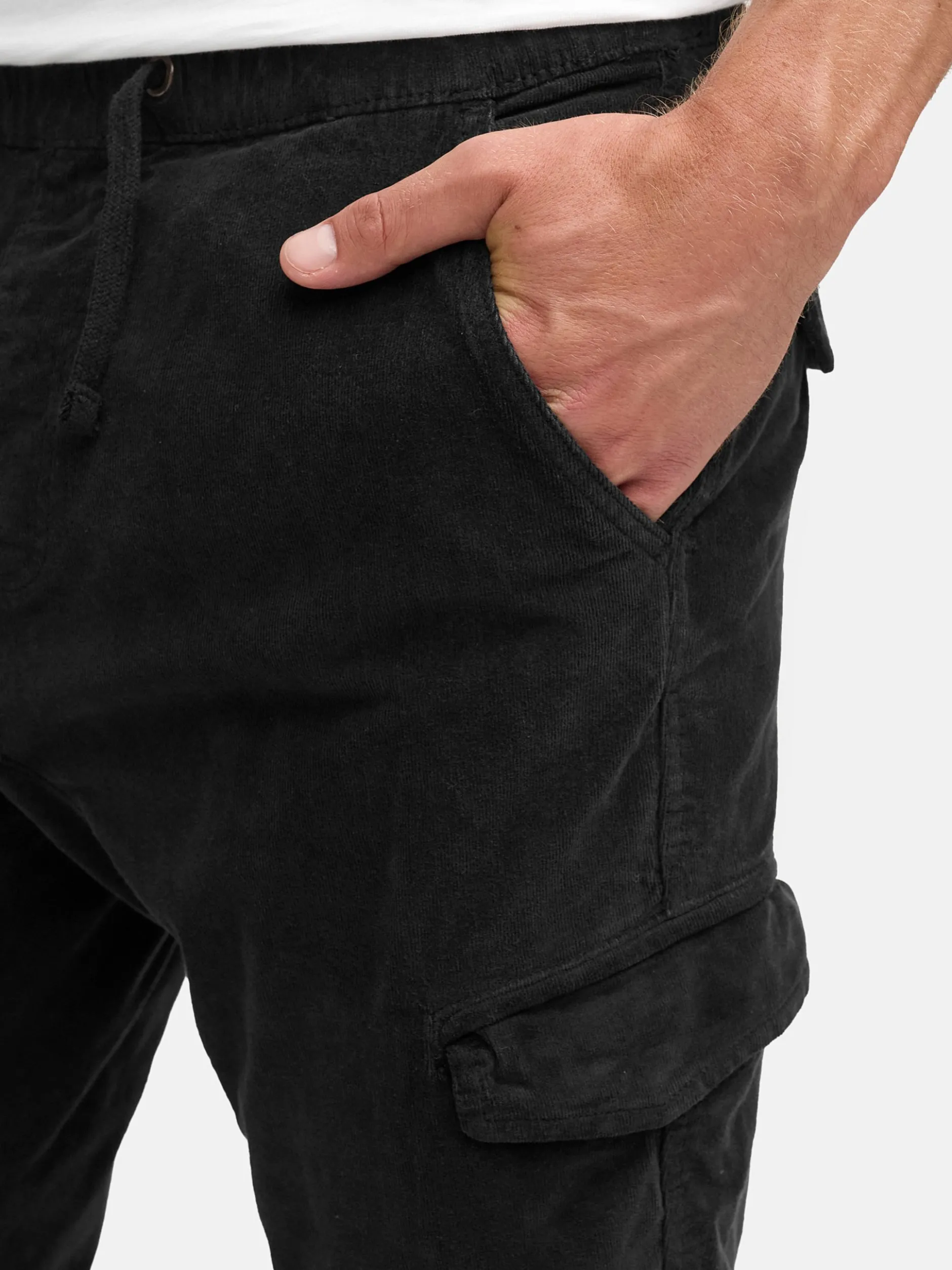 Indicode Herren Cargohose - Walker in schwarz