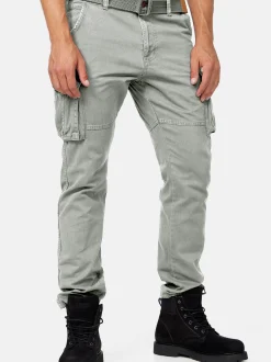 Indicode Herren Cargohose - William in hellgrau grau