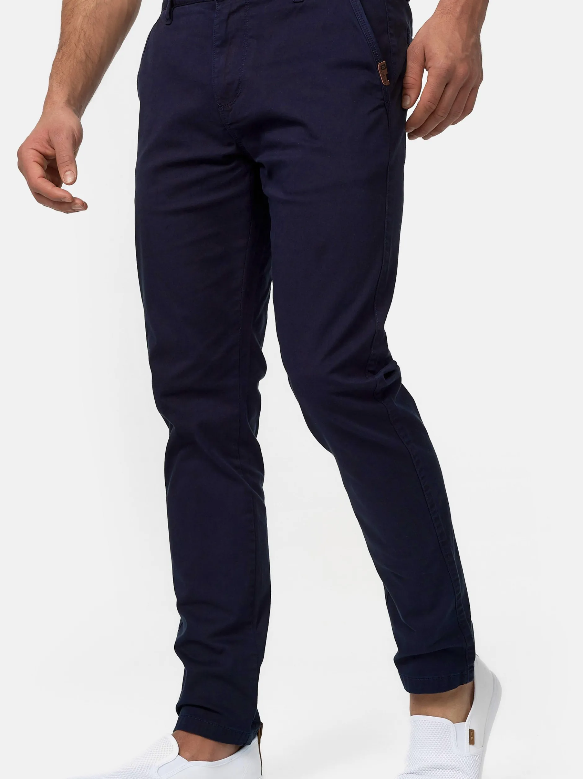 Indicode Herren Chinohose - Cherry in marine