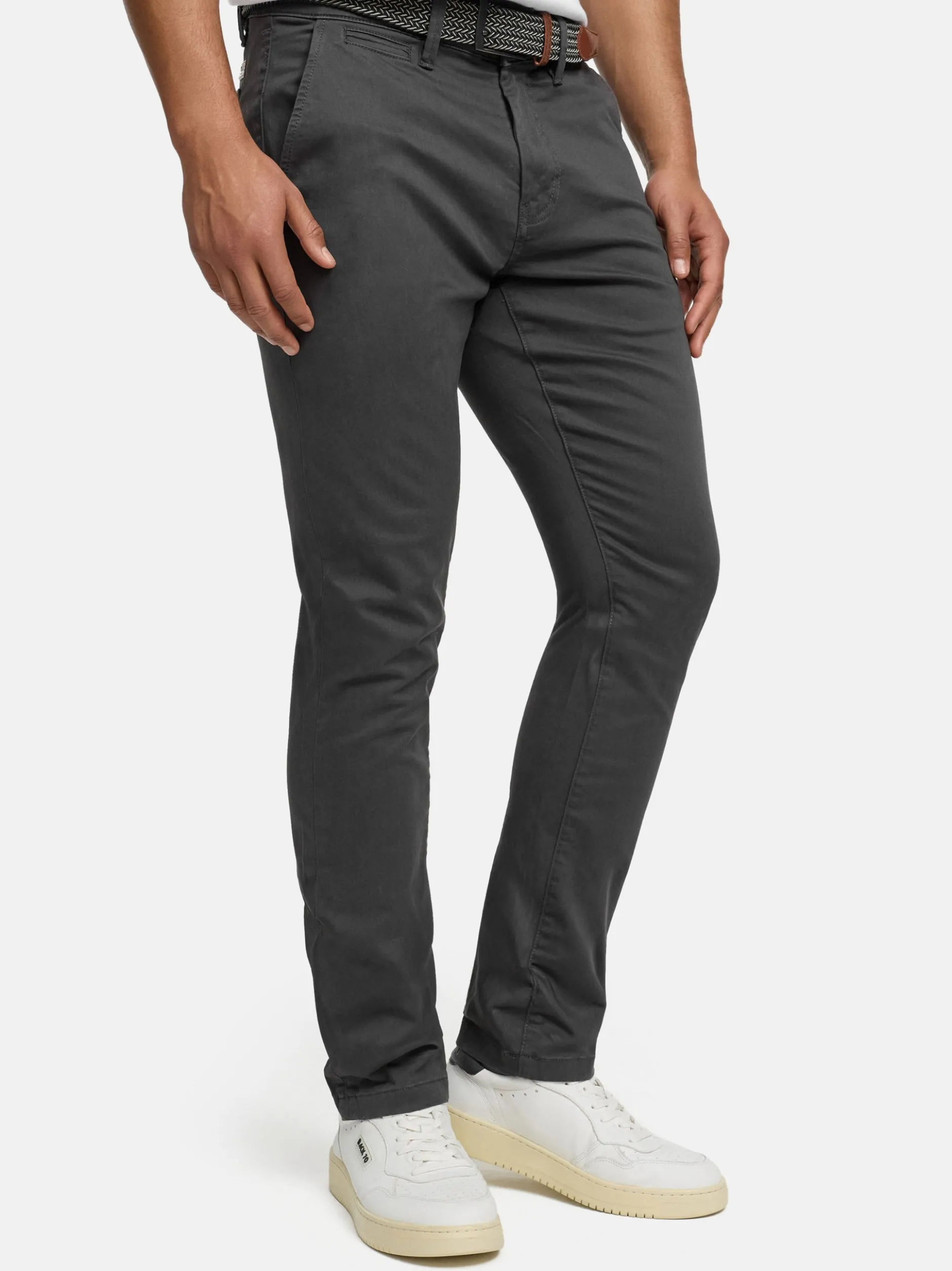 Indicode Herren Chinohose - Eary in anthrazit grau