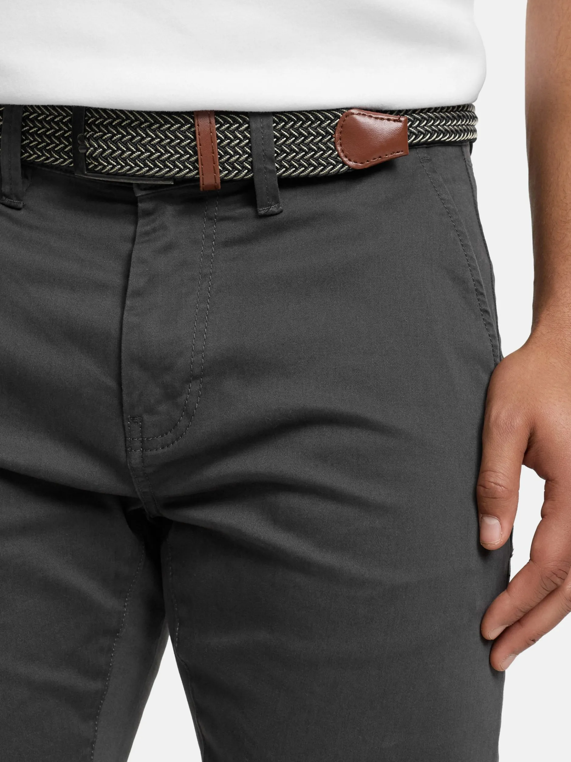 Indicode Herren Chinohose - Eary in anthrazit grau