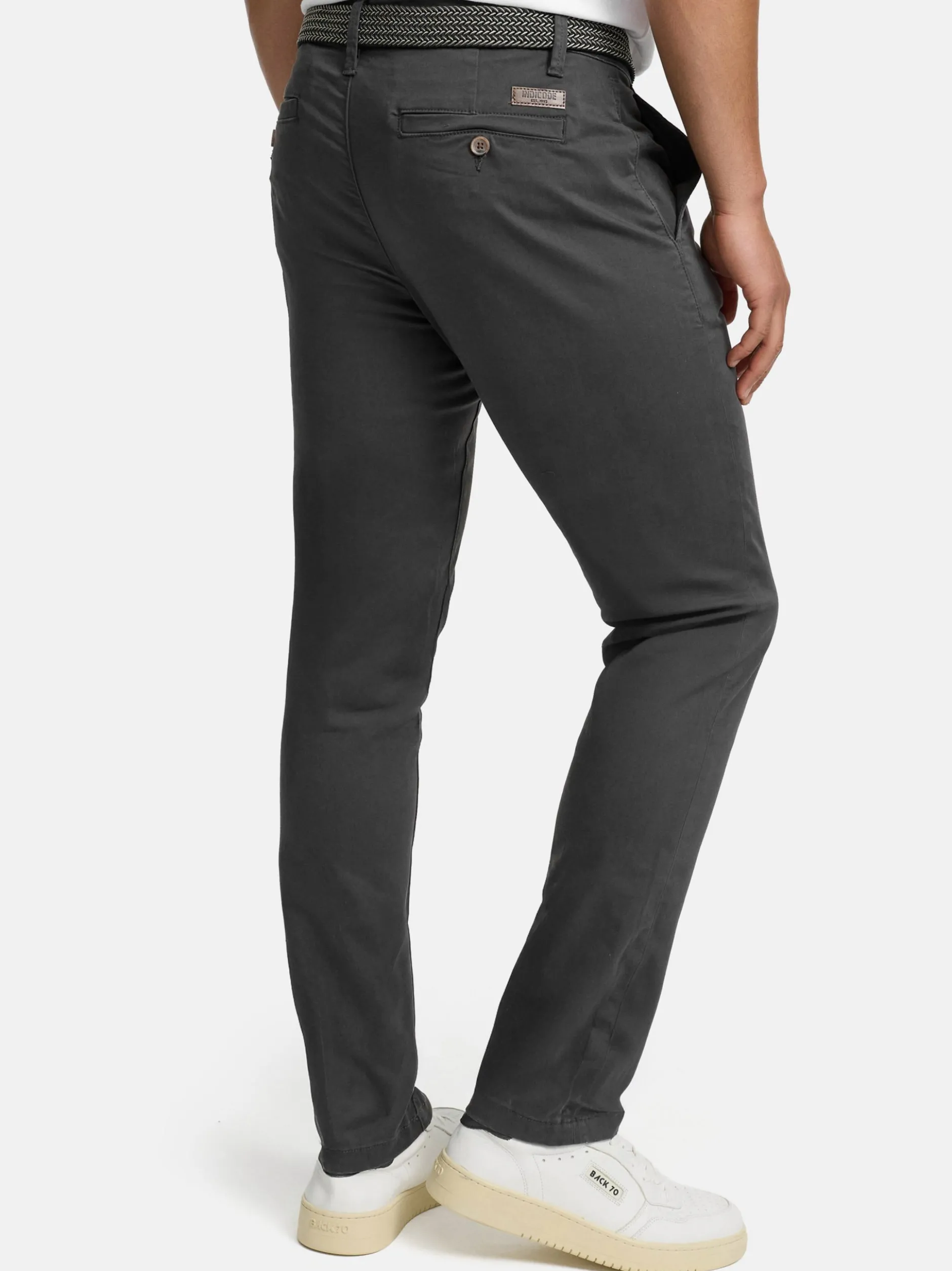 Indicode Herren Chinohose - Eary in anthrazit grau