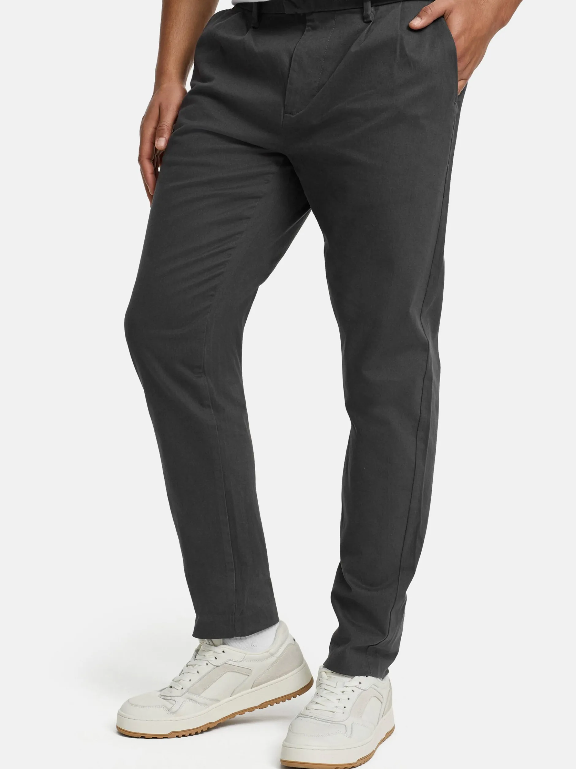 Indicode Herren Chinohose - Ignazo in anthrazit grau
