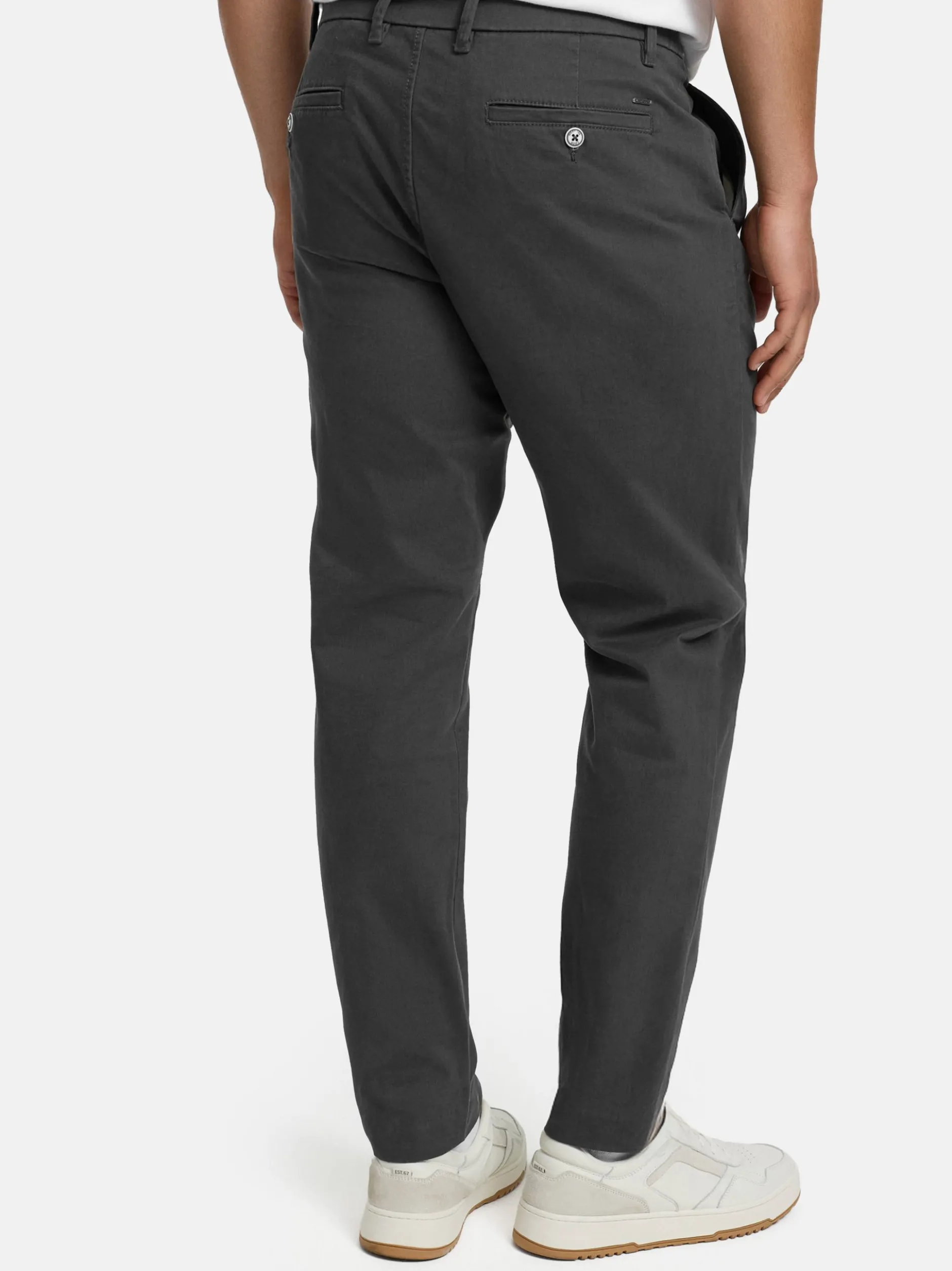 Indicode Herren Chinohose - Ignazo in anthrazit grau