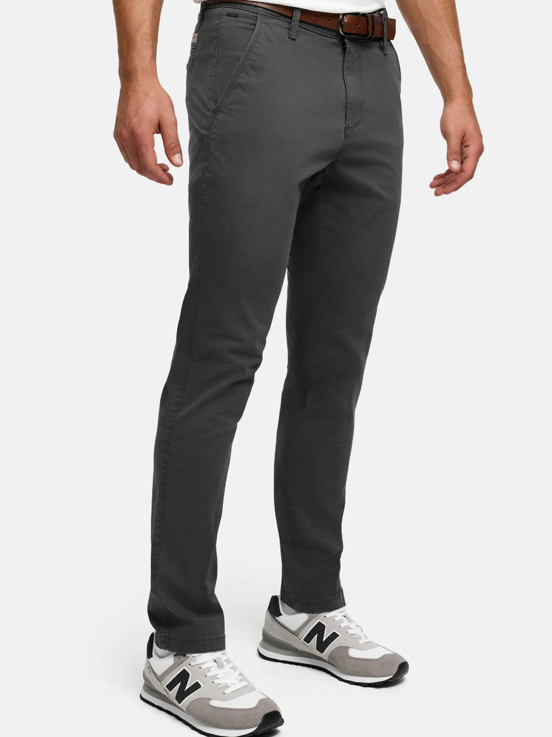 Indicode Herren Chinohose - INPilli in anthrazit grau
