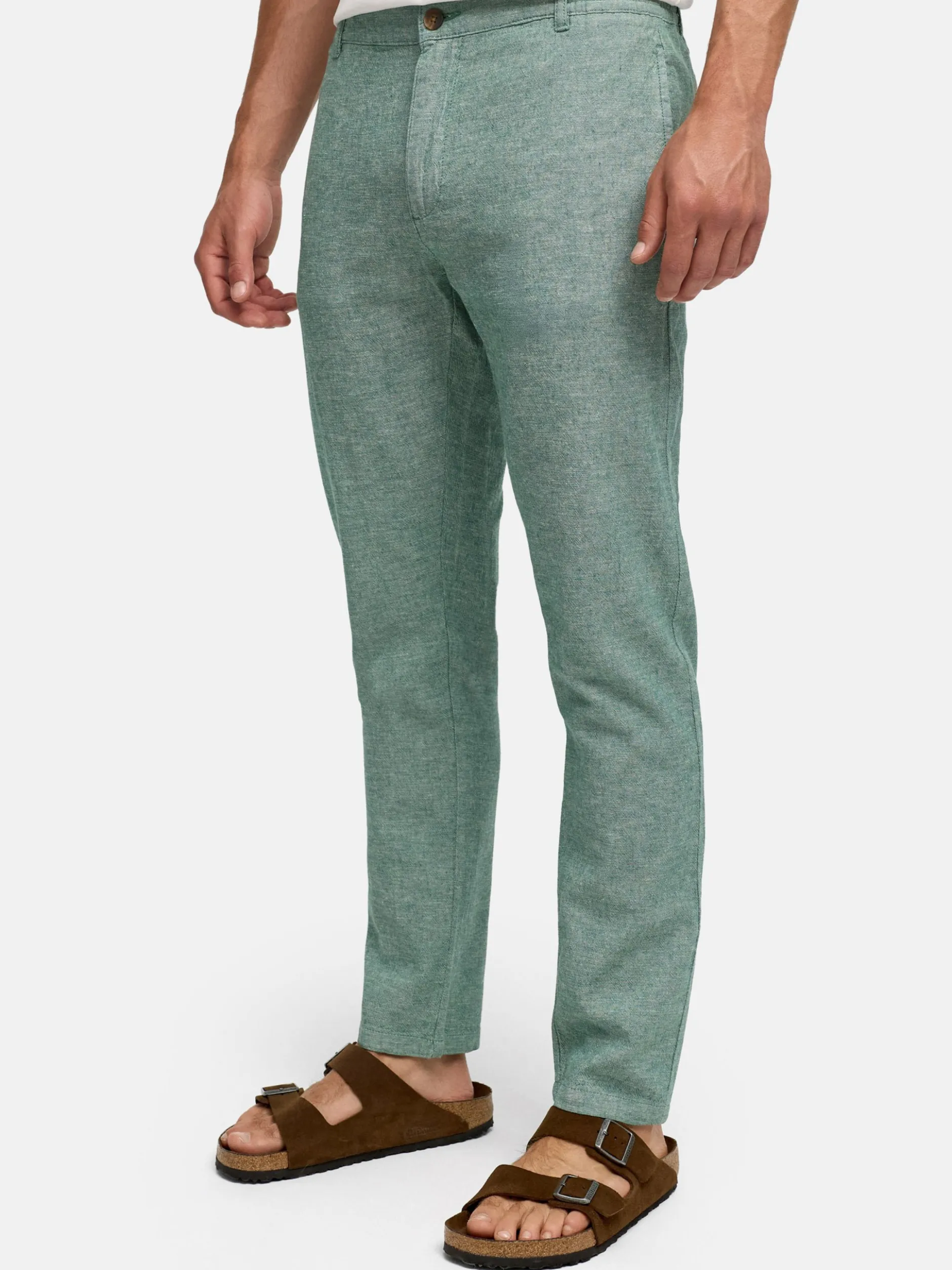 Indicode Herren Chinohose - INLino in grün