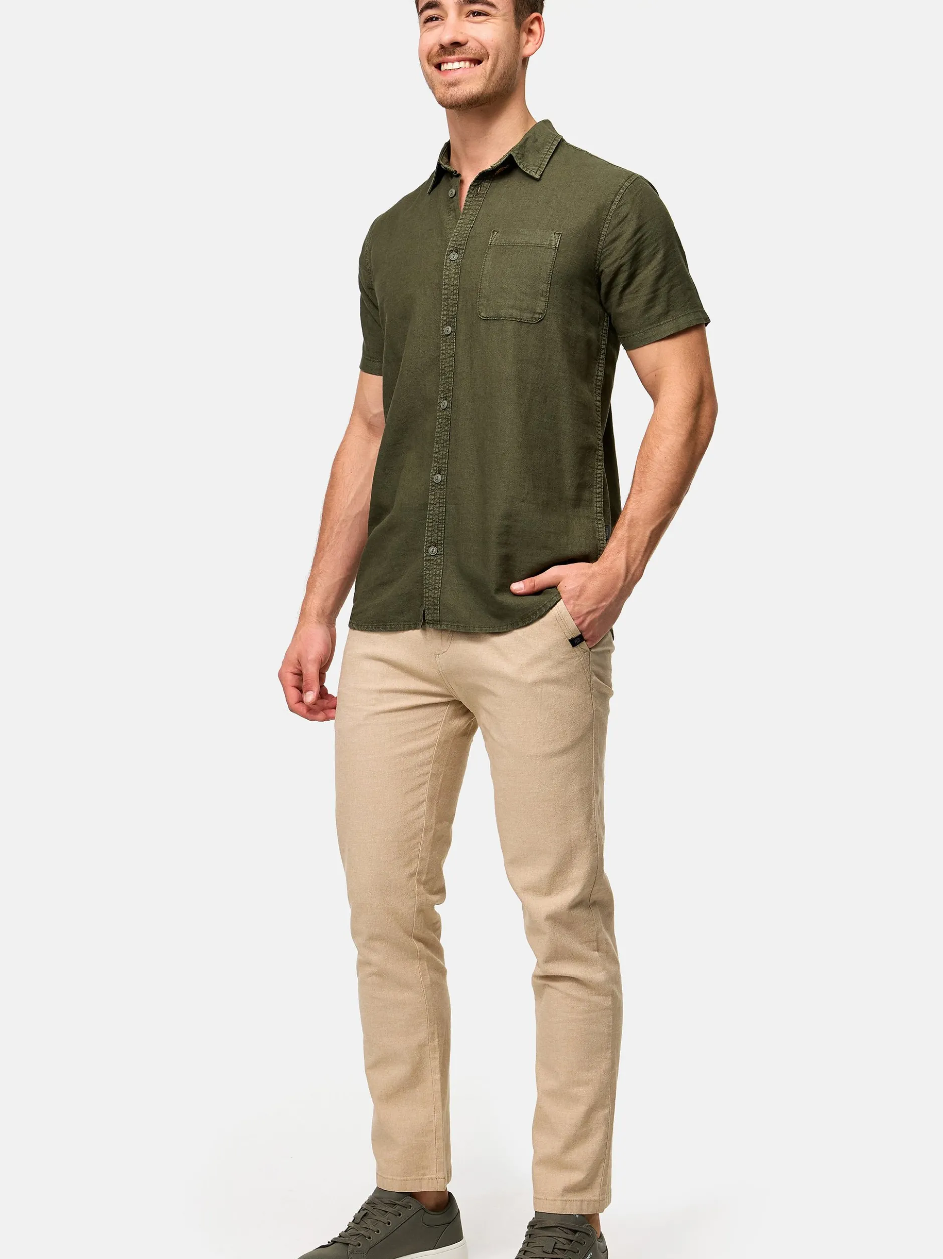 Indicode Herren Chinohose - INRemy in beige sand