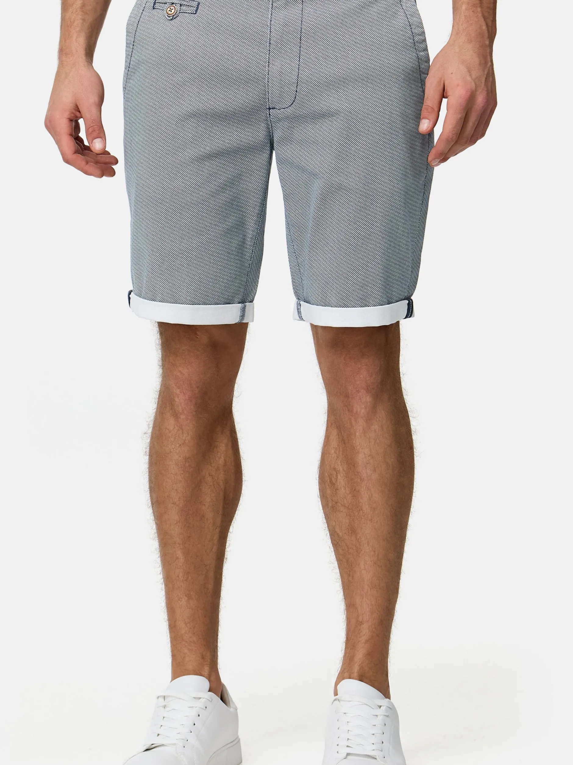 Indicode Herren Chino Shorts - Cuba in hellblau blue stone