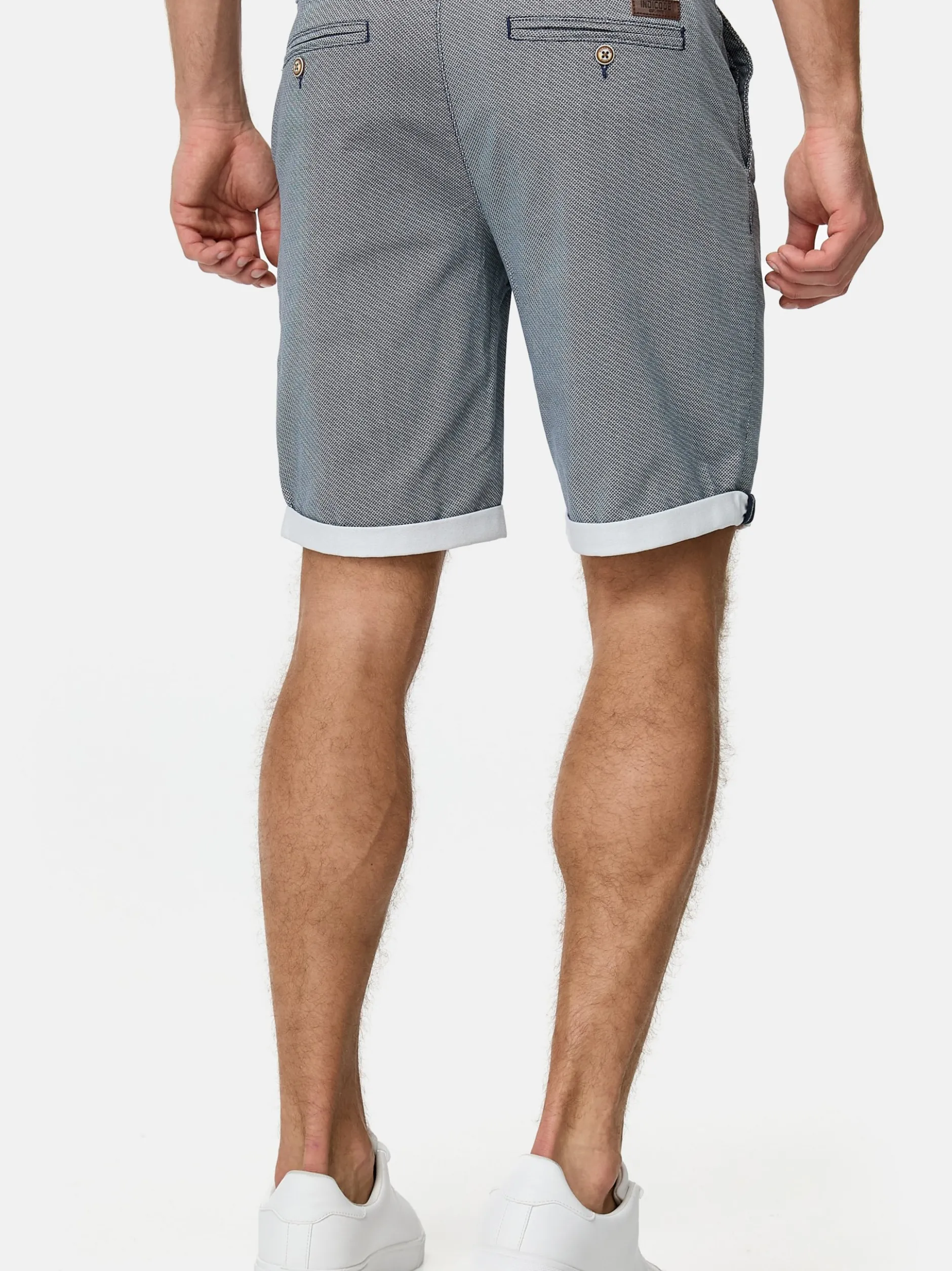 Indicode Herren Chino Shorts - Cuba in hellblau blue stone
