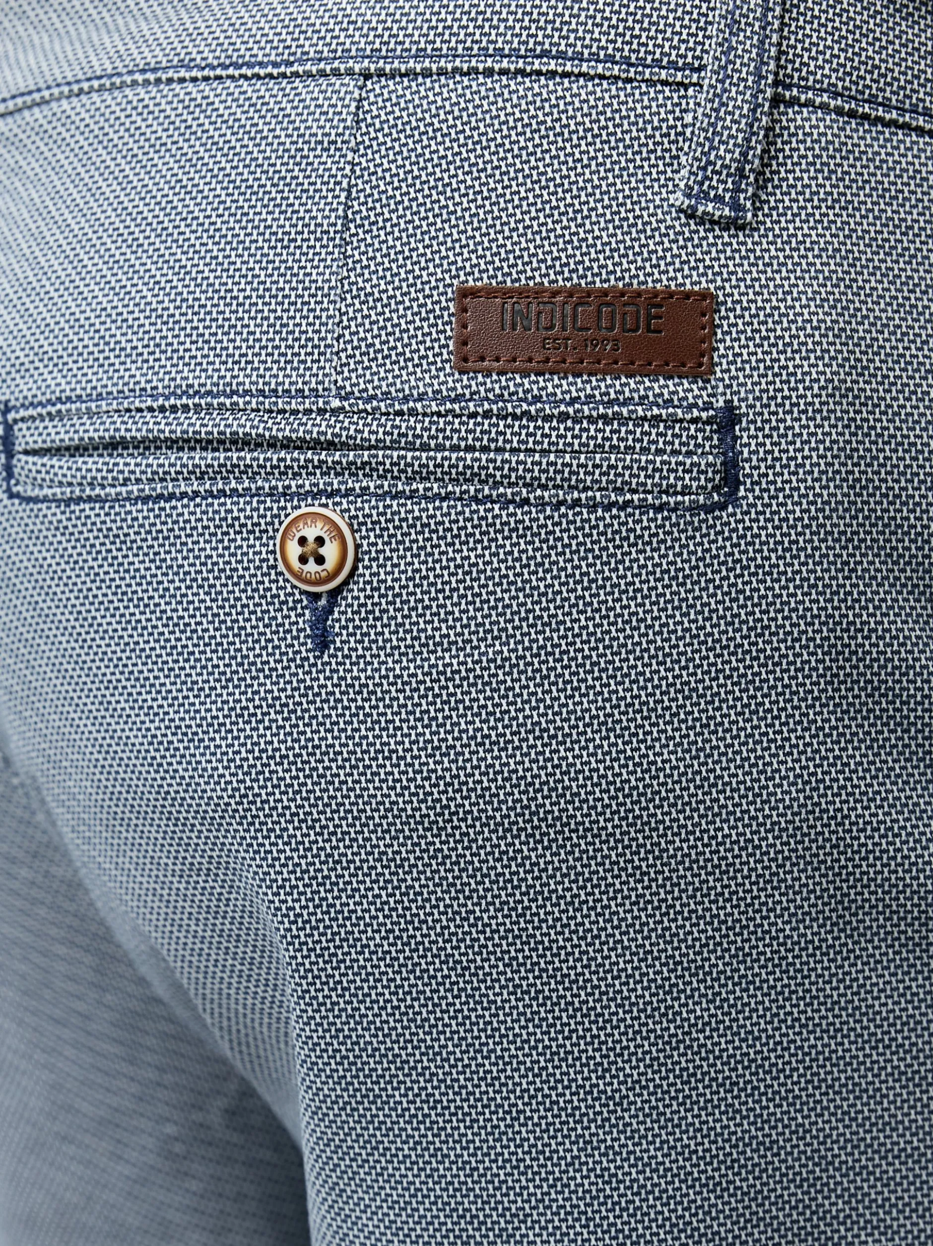 Indicode Herren Chino Shorts - Cuba in hellblau blue stone