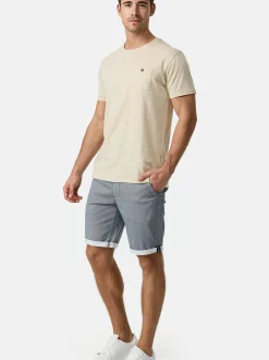 Indicode Herren Chino Shorts - Cuba in hellblau blue stone