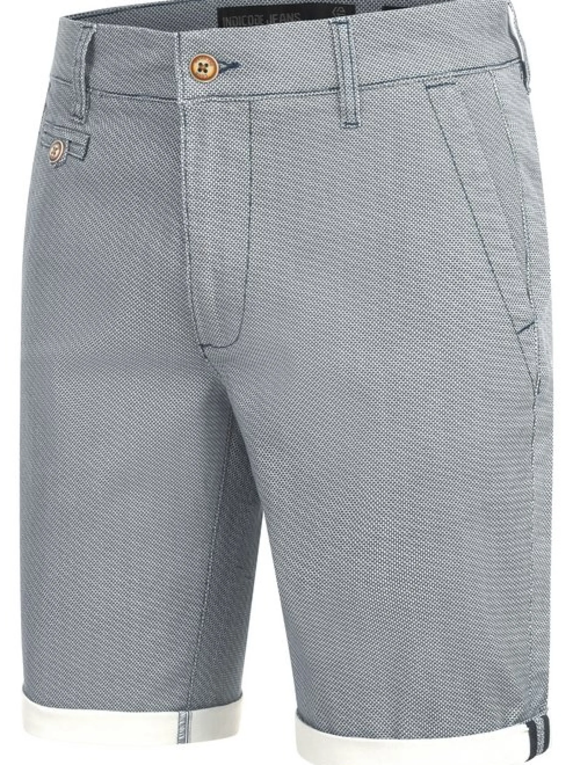 Indicode Herren Chino Shorts - Cuba in hellblau blue stone