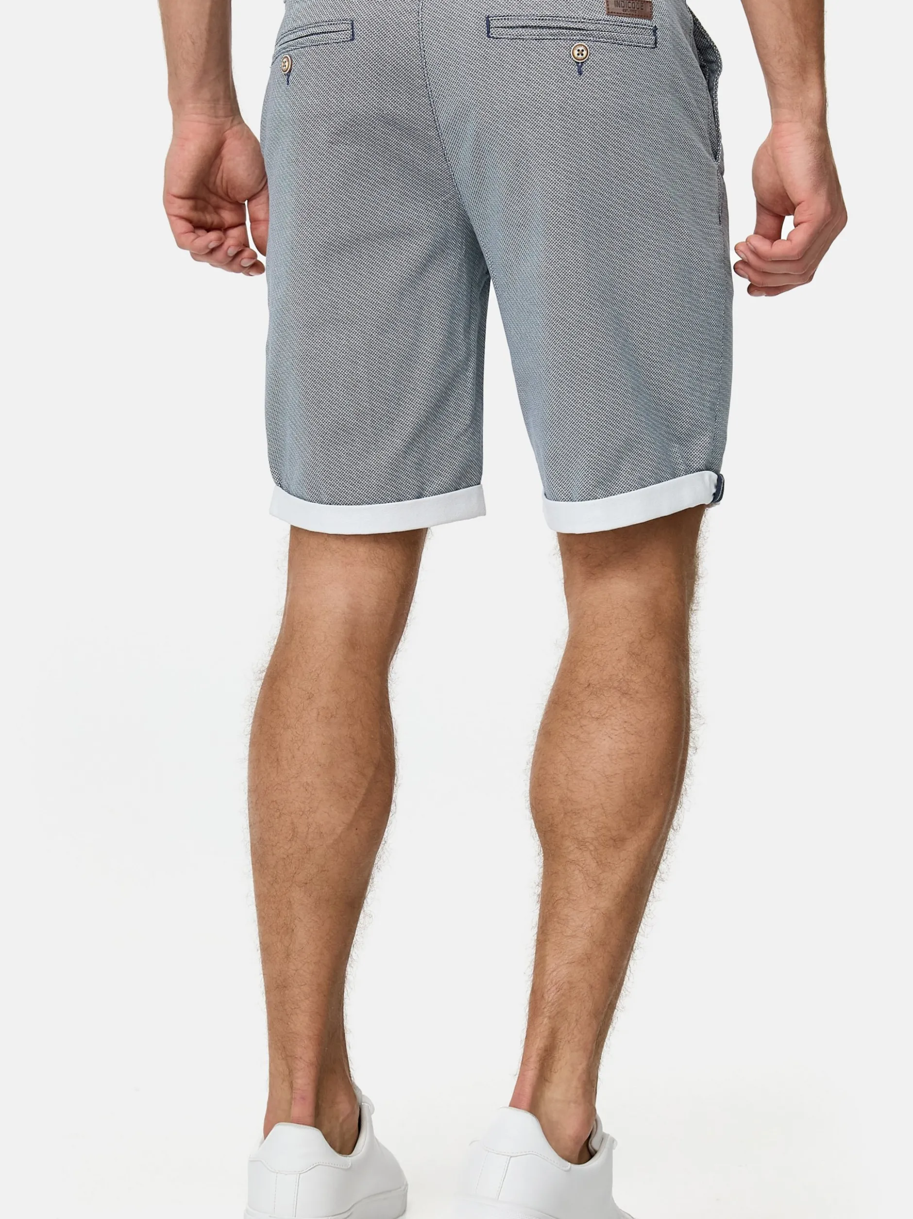Indicode Herren Chino Shorts - Cuba in hellblau blue stone