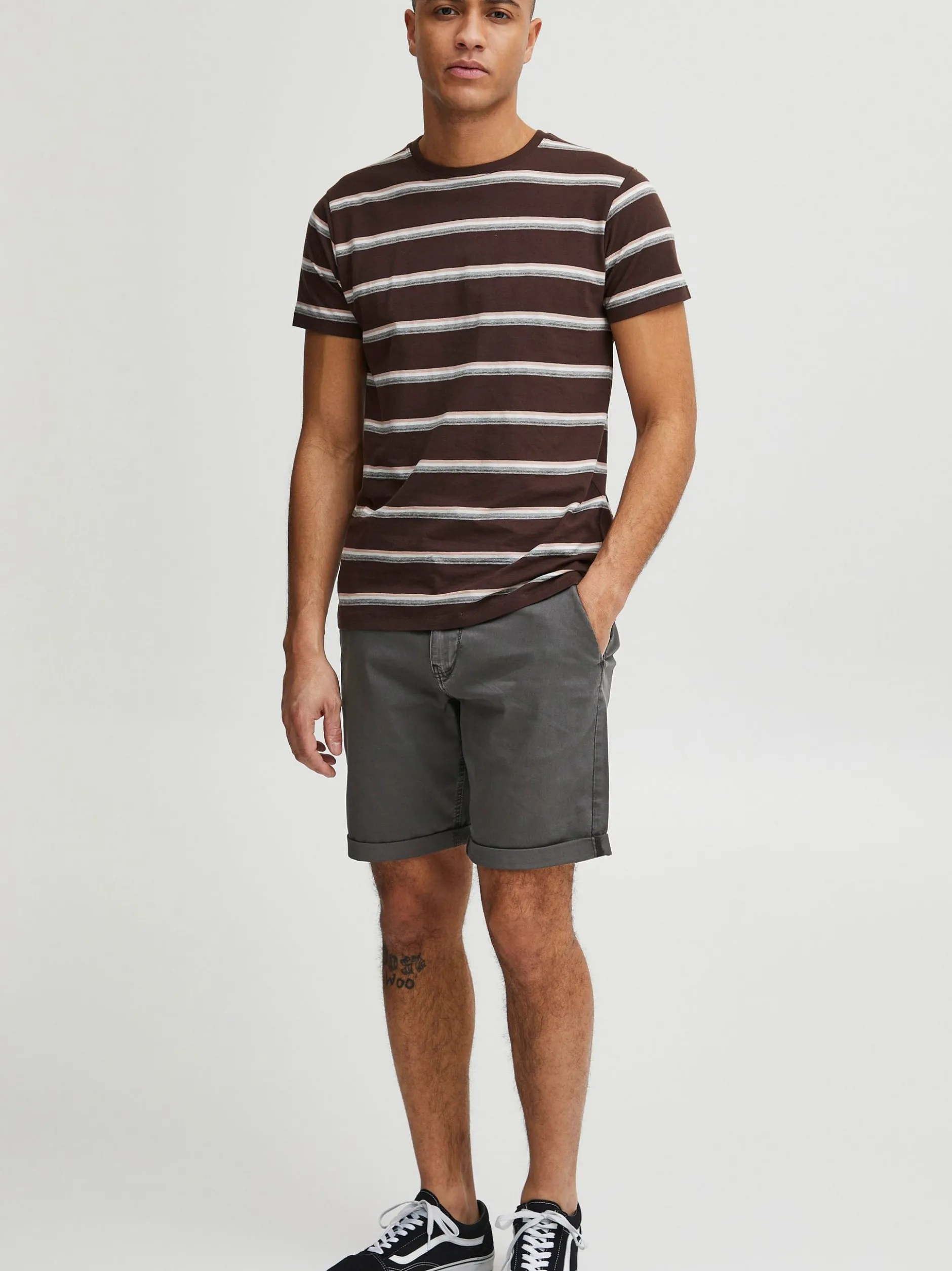Indicode Herren Chinoshorts - IDLuca in grau