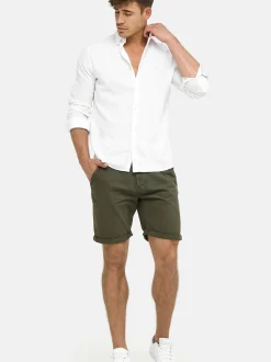 Indicode Herren Chino Shorts - Cuba in khaki grün