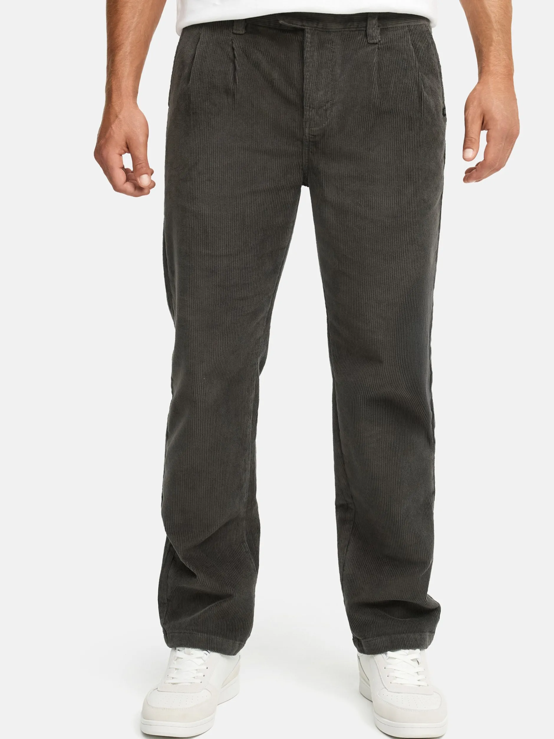 Indicode Herren Cordhose - INGustaf in anthrazit
