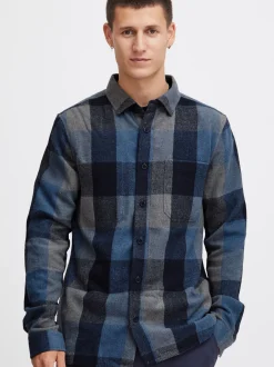 Indicode Herren Hemdjacke - IDValmer in blau