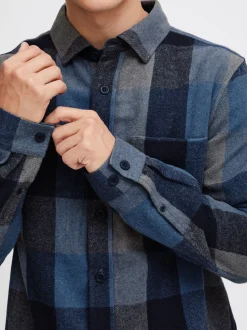 Indicode Herren Hemdjacke - IDValmer in blau