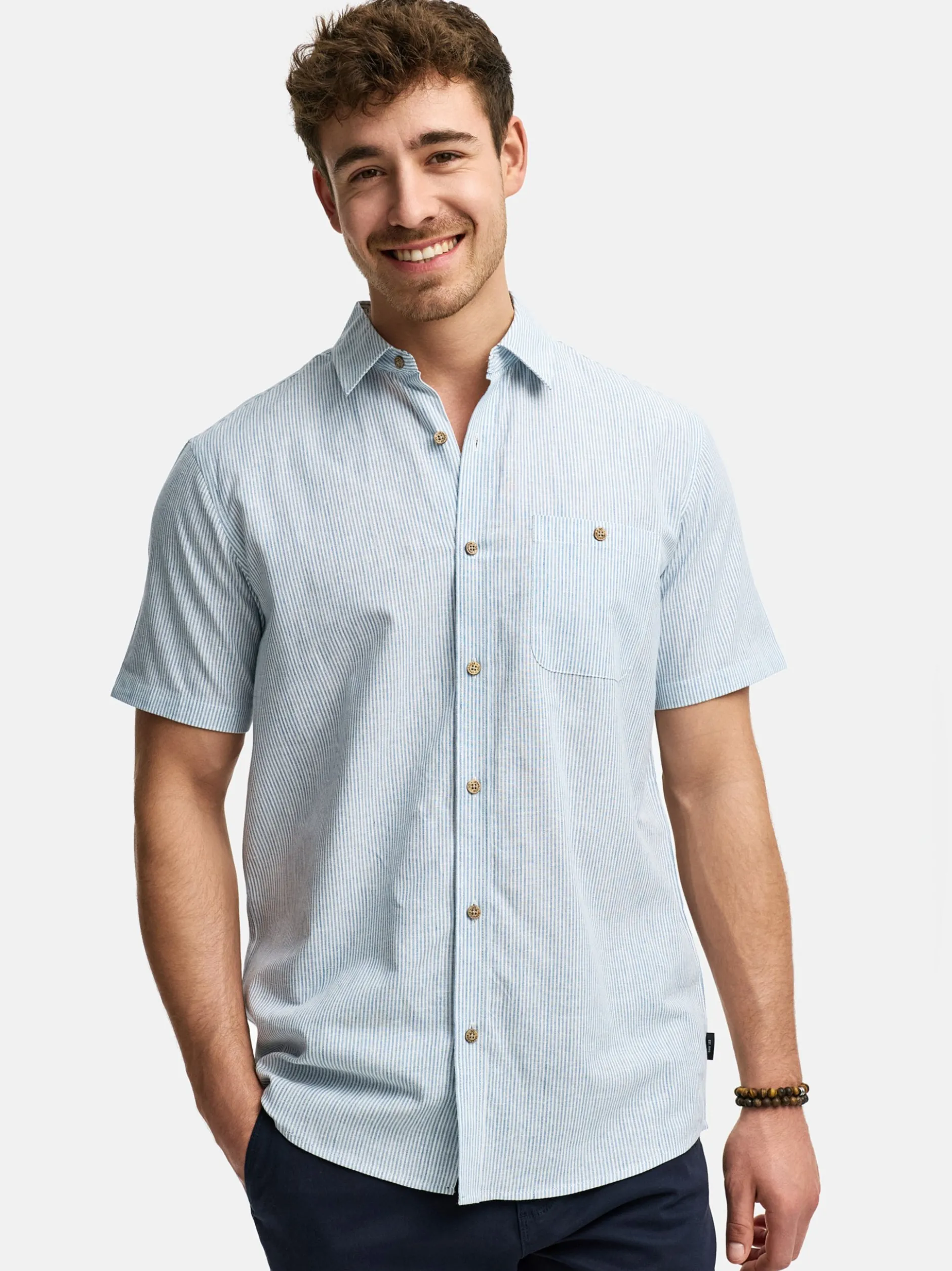 Indicode Herren Hemd Kurzarm - INKiss in hellblau blau