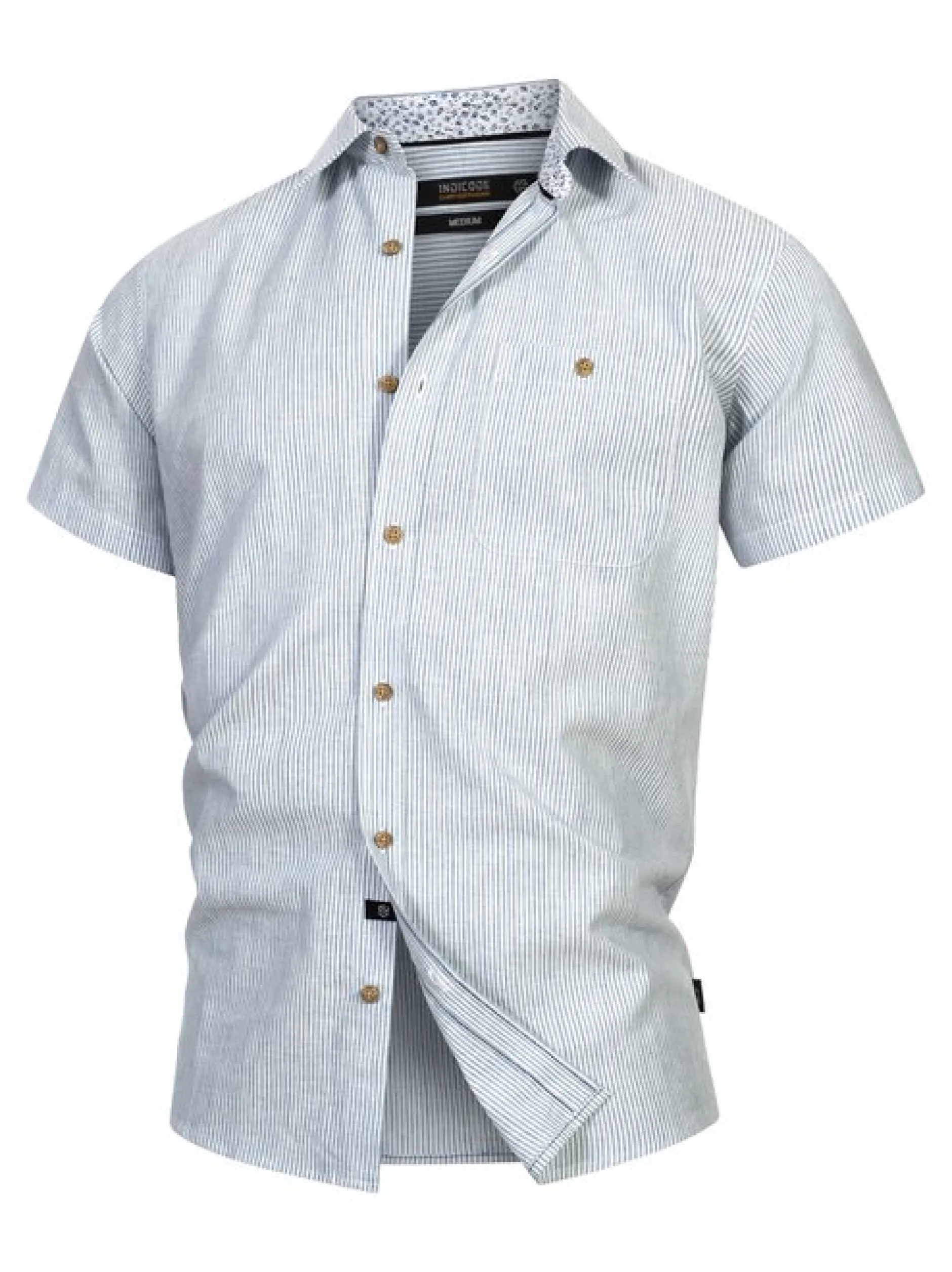 Indicode Herren Hemd Kurzarm - INKiss in hellblau blau