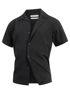 Indicode Herren Hemd Kurzarm - INDaminos Shirt in schwarz