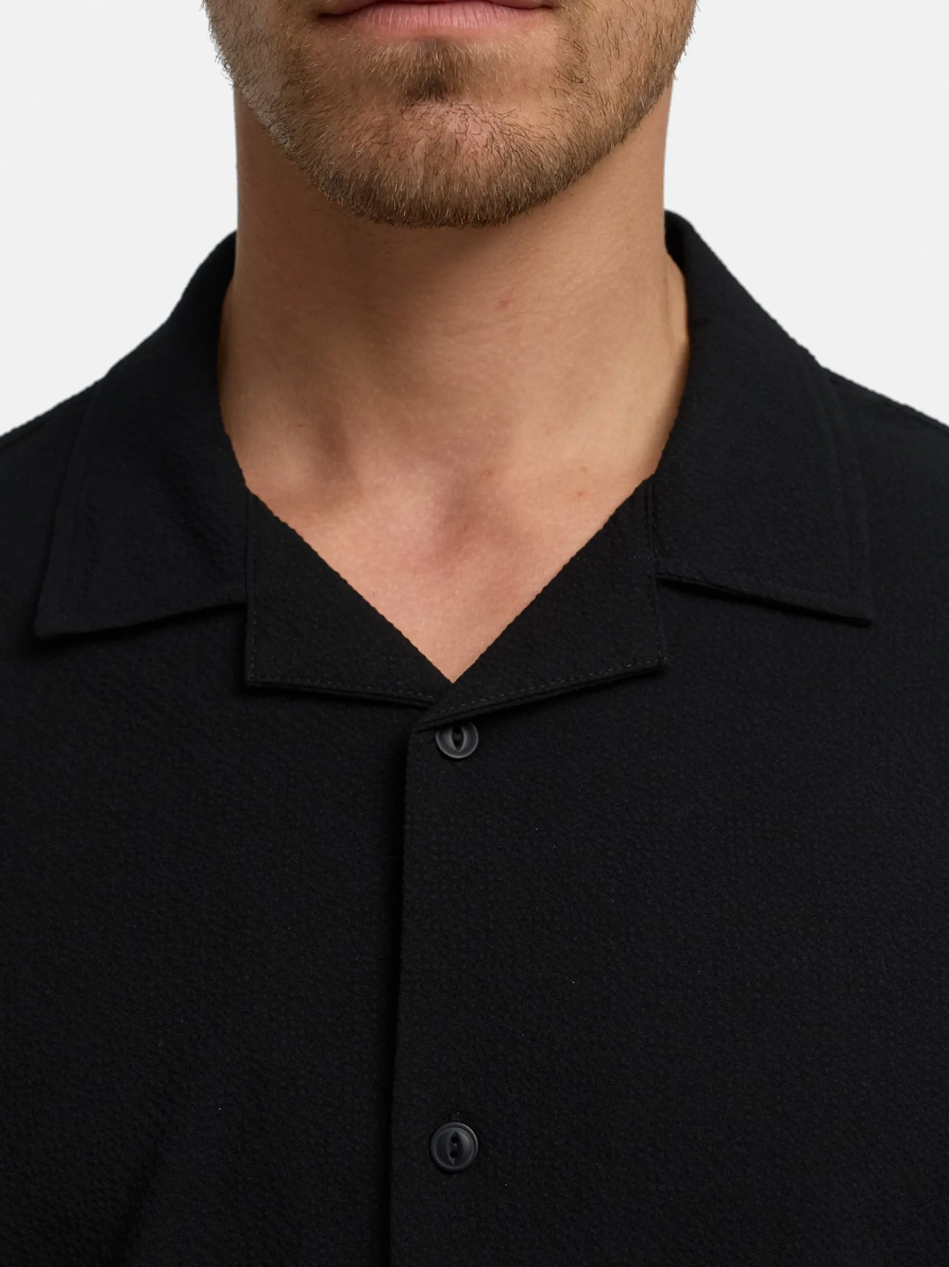 Indicode Herren Hemd Kurzarm - INDaminos Shirt in schwarz