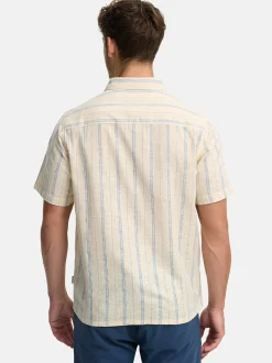 Indicode Herren Hemd Kurzarm - INJulio in blau beige